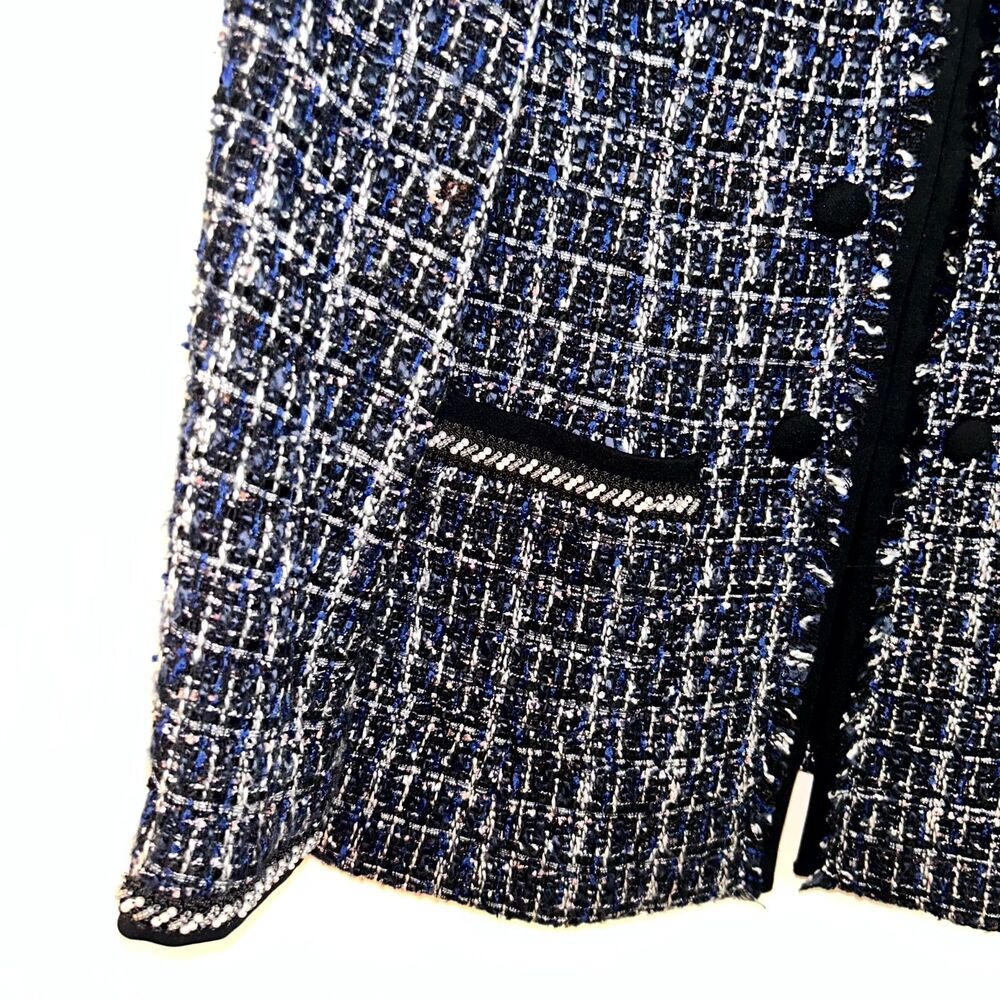 White House Black Market Skirt Suit Women's Small 10 Black White Tweed Business - Picture 8 of 13